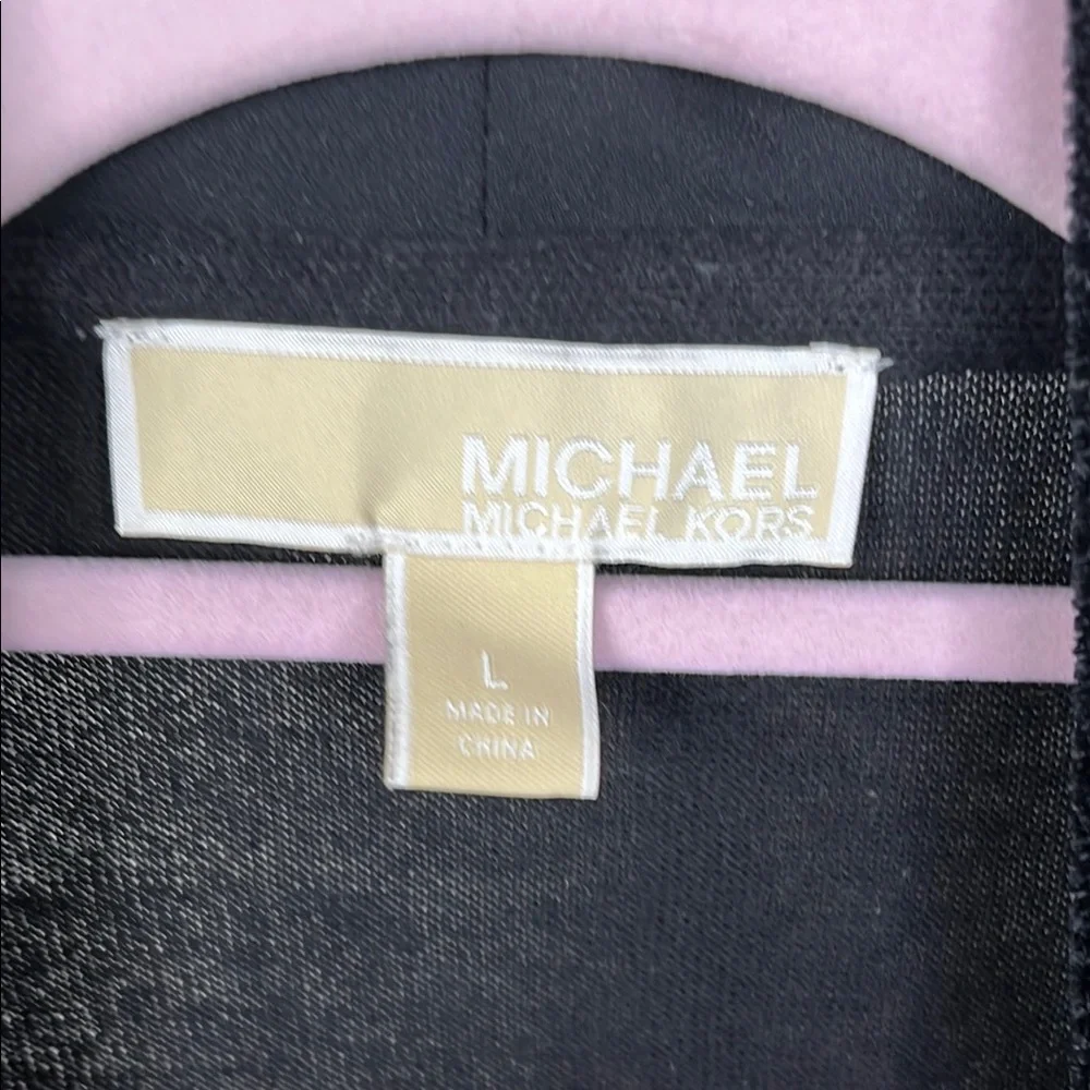 Michael Kors Black Draped Open Front Jacket